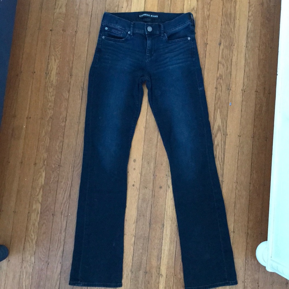 Express Barely Boot midrise jeans